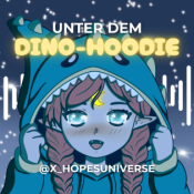 Unter dem Dino-Hoodie