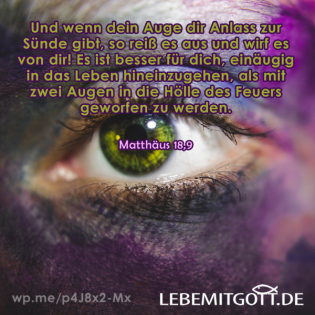 Wenn dein Auge dich verführt, reiß es aus!