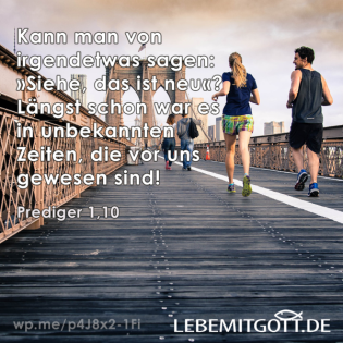 Kann man von irgendetwas sagen: »Siehe, das ist neu«?