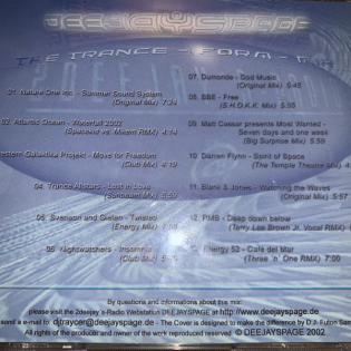 Promo of The (first) Trance-Form-Mix by Traycer (2002)