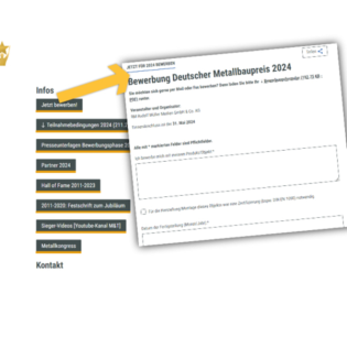 Deutscher Metallbaupreis 2024: In zwei Minuten dabei sein