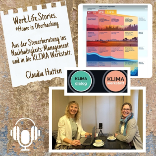 018. Aus der Steuerberatung ins Nachhaltigkeits-Management und in die KLIMA Werkstatt. Claudia Hutten