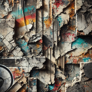 Details und Strukturen. Urbaner Charme: Graffiti, Mauern und Pflastersteine. Abstrakte Stadtaufnahmen für DIY-Fotoprojekte