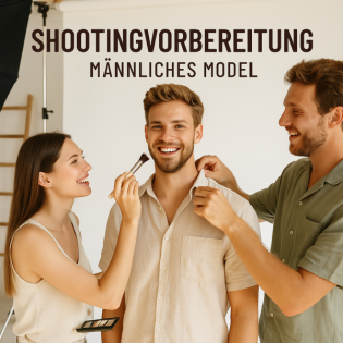 Shootingvorbereitung männliches Model