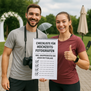 Checkliste für Hochzeitsfotografen inkl. Gruppenfotos bei jeder Wetterlage