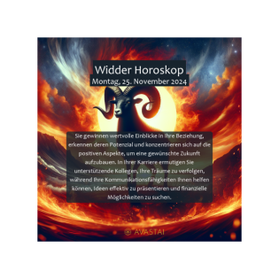 Widder Horoskop für den Montag, 25. November 2024: