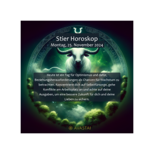 Stier Horoskop für den Montag, 25. November 2024: