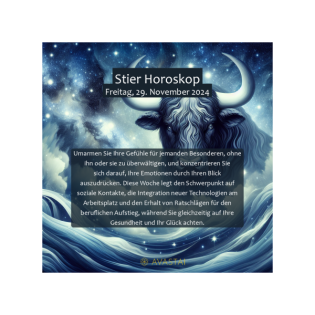 Stier Horoskop für den Freitag, 29. November 2024:
