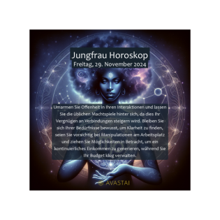 Jungfrau Horoskop für den Freitag, 29. November 2024: