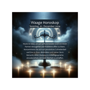 Waage Horoskop für den Sonntag, 01. Dezember 2024: