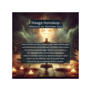 Waage Horoskop für den Mittwoch, 04. Dezember 2024: