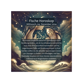 Fische Horoskop für den Mittwoch, 04. Dezember 2024: