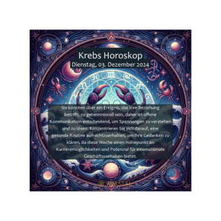 Krebs Horoskop für den Dienstag, 03. Dezember 2024: