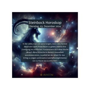 Steinbock Horoskop für den Dienstag, 03. Dezember 2024: