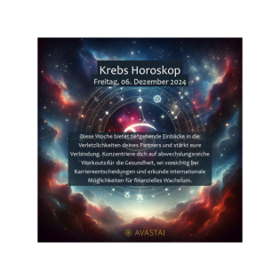 Krebs Horoskop für den Freitag, 06. Dezember 2024: