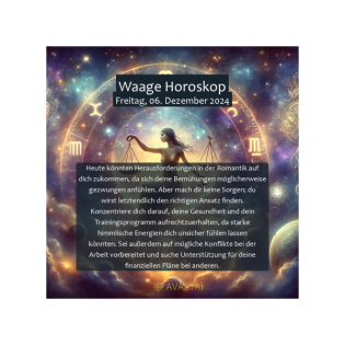 Waage Horoskop für den Freitag, 06. Dezember 2024: