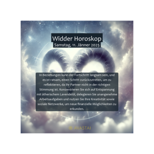 Widder Horoskop für den Samstag, 11. Jänner 2025: