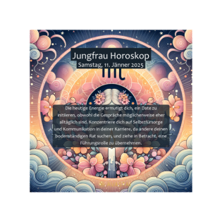 Jungfrau Horoskop für den Samstag, 11. Jänner 2025:
