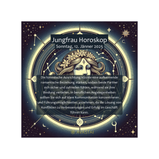 Jungfrau Horoskop für den Sonntag, 12. Jänner 2025: