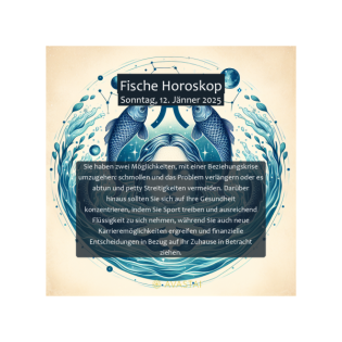 Fische Horoskop für den Sonntag, 12. Jänner 2025: