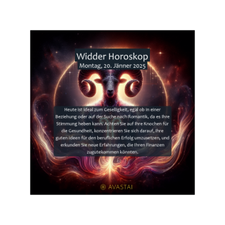 Widder Horoskop für den Montag, 20. Jänner 2025: