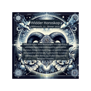 Widder Horoskop für den Mittwoch, 22. Jänner 2025: