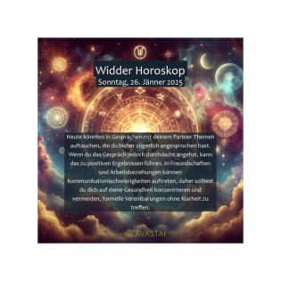 Widder Horoskop für den Sonntag, 26. Jänner 2025: