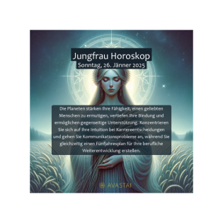 Jungfrau Horoskop für den Sonntag, 26. Jänner 2025: