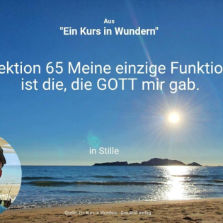 Lektion 65 Meine einzige Funktion ist die, die GOTT mir gab.