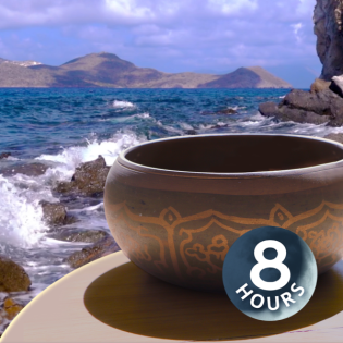 Tibetische Klangschalen + Meereswellen | Musik zum Schlafen oder Lernen | Weißes Rauschen (8 Stunden)