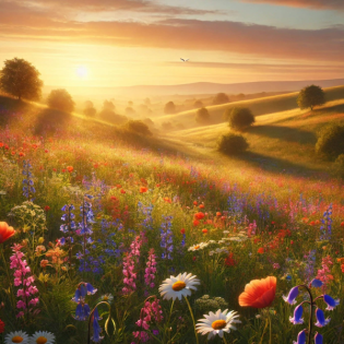 (ohne Musik) Di, 15.04. Entspannt einschlafen - Frühlingswiese im Abendlicht