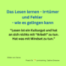 "Lesen lernen ist ein Kulturgut und hat nichts mit "Arbeit" zu tun." - Wirklich?